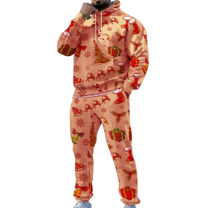 Conjunto Deportivo Navideño Más Vendido en Tallas XL y XXL, Conjunto de 2 Piezas con Pantalones Cargo de Talla Grande, Atuendo Navideño - Product Image 5