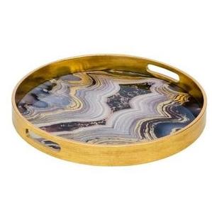 Vaisselle de luxe antique et moderne Plateau de service en métal doré avec vaisselle de bar en laiton Plateaux de service alimentaires décoratifs design - Product Image 6