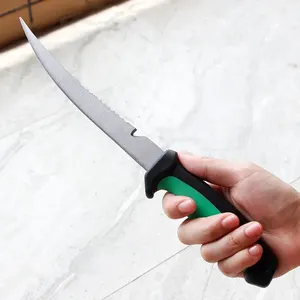 ชุดมีดแล่เนื้อสแตนเลสใช้ในครัวพร้อมด้ามไม้ PP คมสำหรับเชฟแคมป์ปิ้งตกปลา - Product Image 3