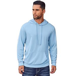 Sudadera informal con capucha para hombre, sudadera básica de corte regular de punto de gofres de manga larga con técnicas bordadas para invierno - Product Image 1