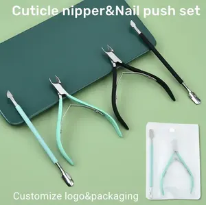 Fabricantes de pinzas para cutículas en forma de tijera con mango de goma, pinzas manuales para esquinas de uñas, juego de instrumentos de belleza ANAAIF - Product Image 4