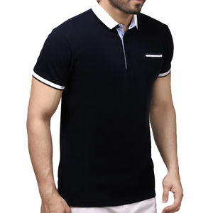 Chemises de golf décontractées respirantes en coton à manches courtes brodées pour hommes, grande taille, personnalisables avec logo OEM, vente en gros - Product Image 6