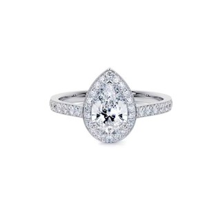 10k or jaune, or Rose et or blanc poire coupe laboratoire cultivé diamant bague de mariage poire coupe diamant bague de fiançailles cadeau pour elle - Product Image 2