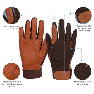 Gants d'équitation professionnels légers en cuir respirant personnalisables pour l'hiver en vente - Product Image 2