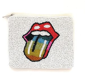Bolsa de cuentas de vaquero de alta calidad de Color rosa y blanco, Mini monedero occidental hecho a mano, Material de lona con cierre de cremallera - Product Image 6