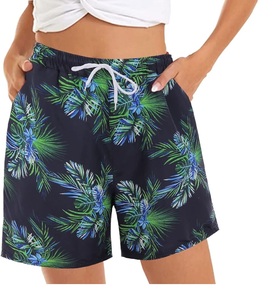 Women Summer Board <b>Shorts</b> Allover Eco Friendly <b>Short</b> <b>Length</b> Trunks Drawstring Sublimated Printed Board <b>Shorts</b> - Product Image 1