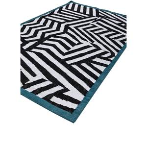 Alfombras de Lana Tejidas Planas Alhambra en Gris y Negro, Kilim Hecho a Mano con Rayas Geométricas Rectangulares para Sala de Estar, Pasillo - ADWP-13054 - Product Image 2