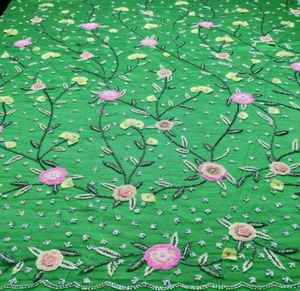 High Quality Luxury Beaded <b>Fabric</b> with Zircon Handmade 100% Polyester Best Price Export From Indian Supplier <b>for</b> Garments Making - Product Image 3