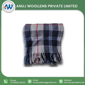 ผ้าห่มขนสัตว์100% ผ้าห่มแจ็คการ์ดดีไซน์ใหม่สำหรับ2024 - Product Image 5