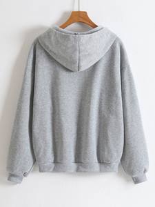 Sudadera con Capucha de Forro Polar Estampada para Mujer con Cierre Frontal Personalizable, Sudadera con Capucha y Cierre para Invierno, Talla Personalizable - Product Image 5