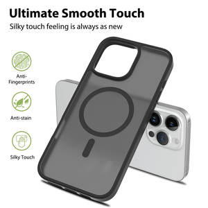 Coque de téléphone mince magnétique givrée mate Samsung Galaxy S24 Silver Shield Couverture arrière au toucher cutané, conception antichoc et ultra mince - Product Image 2