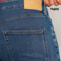 Pantalones de mezclilla de punto 100% algodón transpirables de talla grande para hombre Twill Sports High Street, ligeros, estilo lápiz, casuales, tipo cargo, de cintura alta