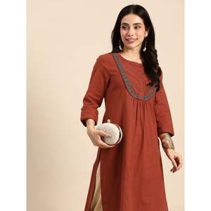 Kurta informal con pliegues y cuello en V, ropa deportiva modesta - Product Image 2