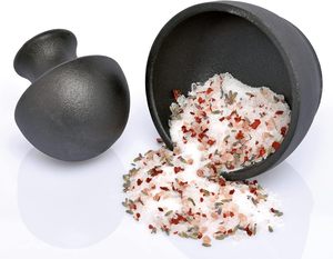 Juego de mortero y Maja de metal Premium con base antideslizante y tapa transparente para moler especias, hierbas y condimentos, cocina perfecta - Product Image 3