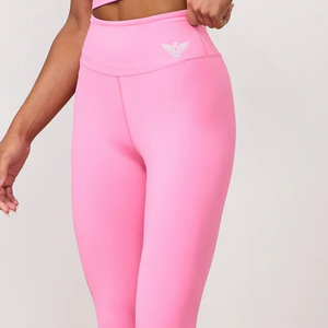 Women's Casual High Waisted Pink Breathable Gym <b>Leggings</b> <b>Seamless</b> Stretch Yoga Workout Running Fitness Training Compression - Product Image 3