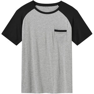 Oem Service Style décontracté hommes été survêtement t-shirt ensemble court 100% coton uni hommes mode ensemble coton respirant - Product Image 3