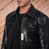 Veste en cuir noir pour homme Vestes en peau d'agneau véritable Manteau de voiture avec des matériaux de qualité supérieure et prix de gros
