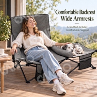Chaise de camping Canbo surdimensionnée entièrement rembourrée, portable et robuste avec porte-gobelet