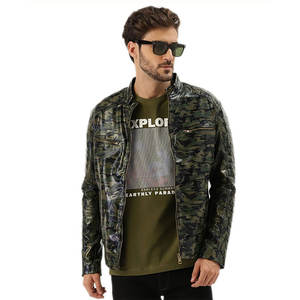 Veste de moto en cuir véritable de haute qualité à 100 %, avec col montant, en cuir PU noir, meilleure veste en cuir pour homme, fabriquée au Pakistan - Product Image 5