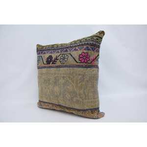 Multicolor Bohemian Wool <b>Pillow</b> 28x28 Inch Vintage Floral Print Cushion Portable for Bedding and Floor Use - Product Image 4