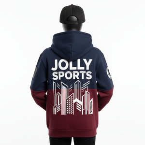 <b>Women</b> 320GSM Cotton Polyester <b>Zipper</b> Hoodie Navy and Maroon Color Block Soft Fleece Custom Logo Embroidery <b>zipper</b> basics <b>hoodies</b> - Product Image 2