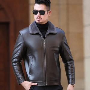 Chaqueta de piel de vaca de alta calidad para hombre, estilo de calle ligero con tela de lona disponible en todos los tamaños para el invierno - Product Image 2