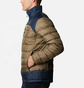 Men's Color Block Puffer <b>Jacket</b> Quilted Down Alternative Winter Outerwear Windproof <b>Waterproof</b> Hooded Zip Up - Product Image 4