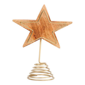 Hot Selling Event Party Festive <b>Christmas</b> Ornaments <b>Christmas</b> Decoration Angel <b>Tree</b> Topper With Natural Colored <b>Wooden</b> Base - Product Image 4