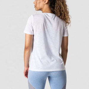 Alta calidad de gran tamaño 220 Gsm algodón peinado pesado 100% camiseta logotipo personalizado mujeres gota hombro manga corta Camisetas - Product Image 2