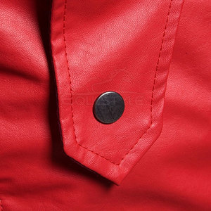 Chaqueta de cuero hecha a medida para hombre, ropa de abrigo roja impermeable a prueba de viento para motocicleta, ropa informal, diseña tu propia chaqueta de cuero - Product Image 5