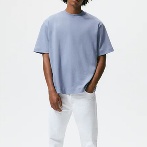 Dernier modèle d'été 100% coton de haute qualité T-shirt surdimensionné blanc à épaules tombantes pour hommes Hip Hop Séchage rapide Respirant - Product Image 2