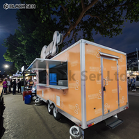 CE DOT Trailer makanan Model baru truk makanan sepenuhnya dilengkapi truk makanan truk makanan Oven Pizza portabel dengan dapur penuh