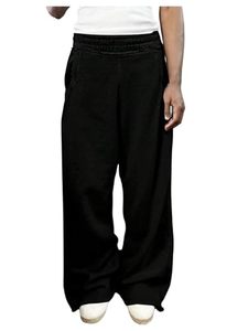 OEM Customized Logo Design Winter Breathable Garment-Dyed Button Drawstring Wide Leg Floor-Length Plus Size Casual Cotton - Product Image 1