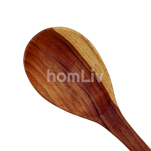Spatule arrondie en bois de teck écologique et naturel, durable, sans peinture ni vernis, halal, personnalisable pour la cuisine - Product Image 4
