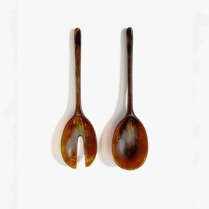 Juego de Servidores de Ensalada Recubiertos de Resina Hechos a Mano, Ecológicos, Aptos para Lavavajillas, Utensilios Modernos para Ensalada de 11 Pulgadas, Hechos en India - Product Image 4