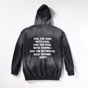 Sudadera con capucha de algodón French Terry con cremallera, estilo vintage, estampado serigrafiado, corte regular, efecto desgastado por el sol, de Sportish Impex Streetwear para invierno. - Product Image 5