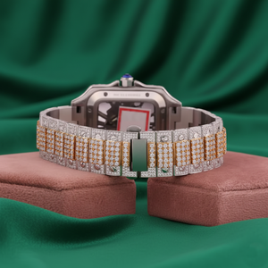 Reloj Analógico de Lujo para Hombre con Diamante Moissanite, Movimiento Mecánico Automático, Correa de Cuero, Resistente al Agua - Product Image 4