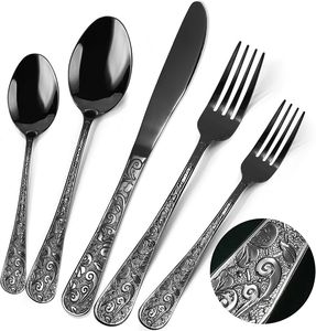 Juego de Cubiertos de Acero Inoxidable con Mango Suave que Ofrece una Agarre Cómodo, Ideal para Cenas Largas y Eventos - Product Image 3