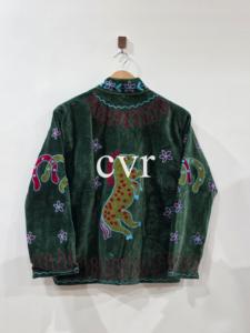 Manteau brodé en velours de style chinois avec motif animalier, col mandarin, manches longues, vêtements d'extérieur d'hiver pour adultes - Product Image 2