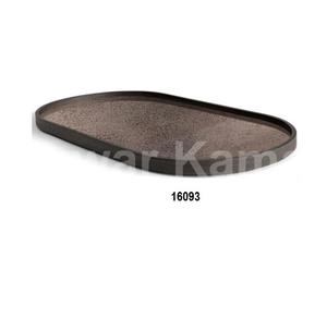 Bandeja de cobre de aluminio y metal chapado en oro de diseño exclusivo con asas - Product Image 3