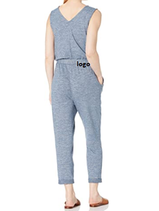 48% โพลีเอสเตอร์48% Viscose 4% อีลาสเทนนำเข้าไม่ปิดเครื่องจั๊มสูทถักแขนกุดแบบสบายสำหรับผู้หญิง - Product Image 2