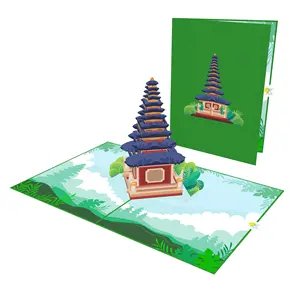 Bali Hari Raya Nyepi 3D Pop Up Card Thankyou Best Seller Anniversary Card For Friends For Family 3D Card Handmade Paper Laser C