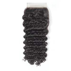 Vendeurs de cheveux de haute qualité fermeture à lacet premium cuticule aligné cheveux vierges extensions de cheveux humains ondulés, fermeture à lacet bodywave - Product Image 4