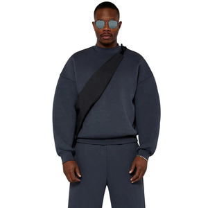 Pull-over en éponge vierge de haute qualité, sweat-shirt à col rond surdimensionné avec logo personnalisé et poids lourd pour homme, vente en gros - Product Image 4