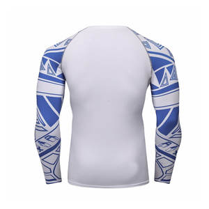 2025 superventas hombres largo gimnasio compresión tejido Atlético Fitness Jogging deporte Top único sólido estampado patrón Digital - Product Image 3