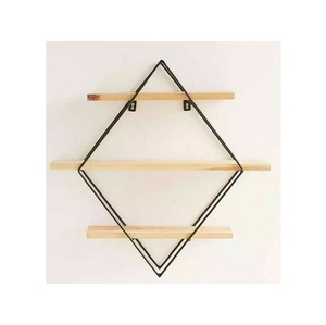 Stainless Steel <b>Wall</b> Racks <b>Shelf</b> Round Shaped Wooden Hanging Premium Rack 3 <b>Shelves</b> at Available Excellent Rate - Product Image 2