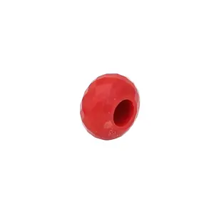 Natural Red Coral 14x8x5.5mm Roundel Faceted 9.5 Cts Big Hole Beads For Making Bracelet Loose Gemstone