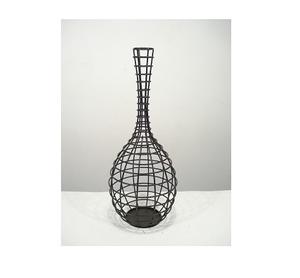 Florero de diseño martillado negro de hierro Florero de restaurante de hotel - Product Image 2