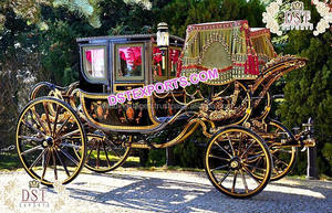 Buggy Maharaja dibujado a caballo blanco indio, el mejor Buggy de boda de estilo Rajwadi para pareja, carruaje de entrada de boda de estilo rey real - Product Image 3