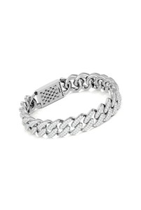 Pulsera Cubana de Miami con Incrustaciones de Moissanita y Diamantes de Laboratorio, Chapada en Oro Blanco de 18k, Cadena Hip Hop para Hombre, Joyería Personalizada al por Mayor - Product Image 2